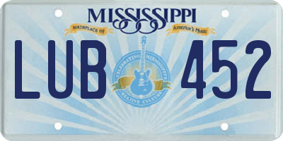 MS license plate LUB452