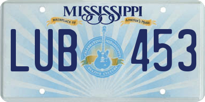 MS license plate LUB453