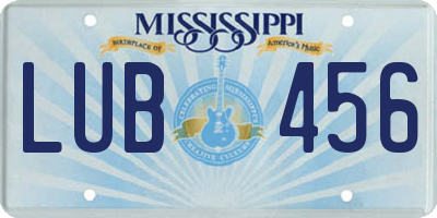 MS license plate LUB456