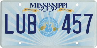 MS license plate LUB457