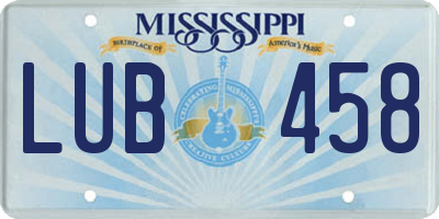 MS license plate LUB458