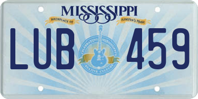 MS license plate LUB459
