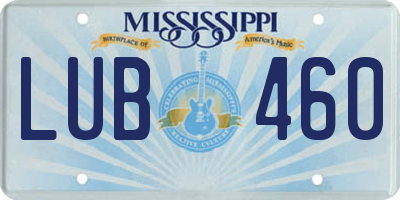 MS license plate LUB460