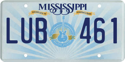 MS license plate LUB461