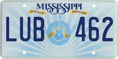 MS license plate LUB462