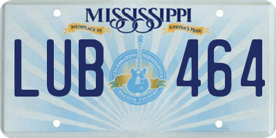 MS license plate LUB464