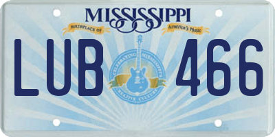 MS license plate LUB466