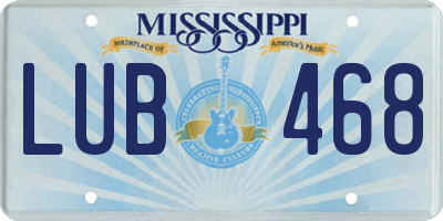MS license plate LUB468