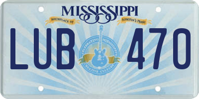 MS license plate LUB470