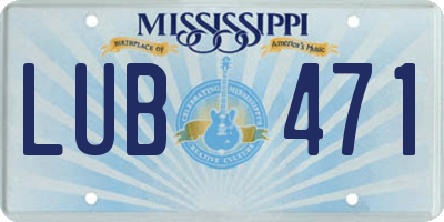 MS license plate LUB471