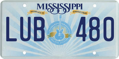 MS license plate LUB480