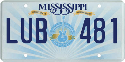MS license plate LUB481