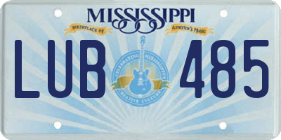 MS license plate LUB485