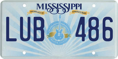 MS license plate LUB486