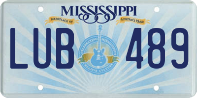 MS license plate LUB489