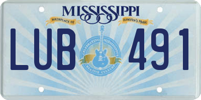 MS license plate LUB491