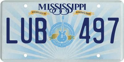 MS license plate LUB497