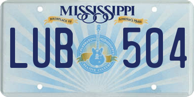 MS license plate LUB504