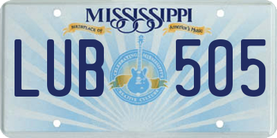 MS license plate LUB505