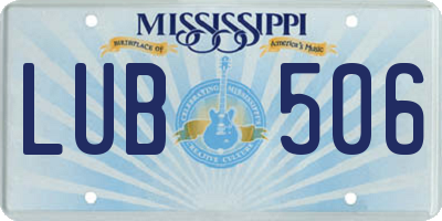 MS license plate LUB506