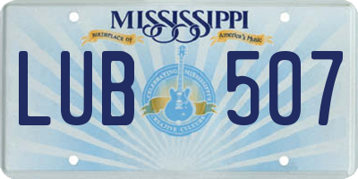 MS license plate LUB507