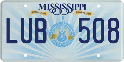 MS license plate LUB508