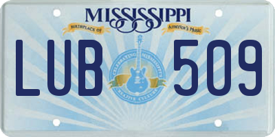 MS license plate LUB509