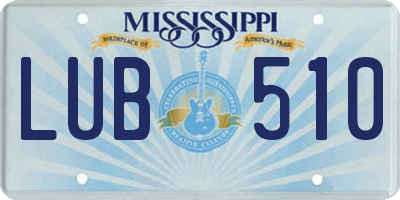 MS license plate LUB510