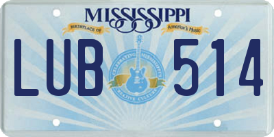MS license plate LUB514