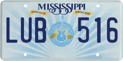 MS license plate LUB516