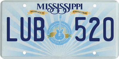 MS license plate LUB520