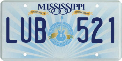 MS license plate LUB521
