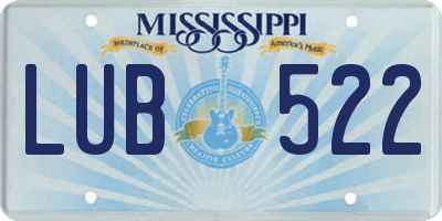 MS license plate LUB522