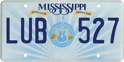 MS license plate LUB527