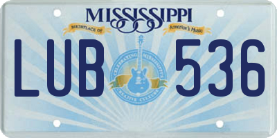MS license plate LUB536