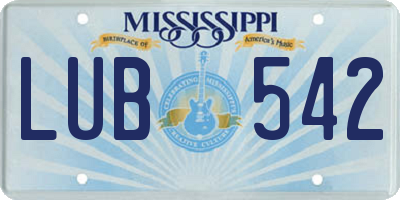MS license plate LUB542