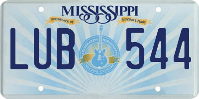 MS license plate LUB544