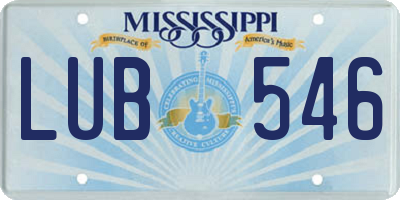 MS license plate LUB546