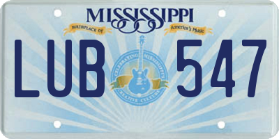 MS license plate LUB547