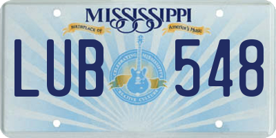 MS license plate LUB548