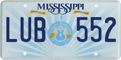 MS license plate LUB552