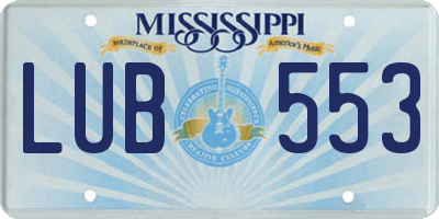 MS license plate LUB553