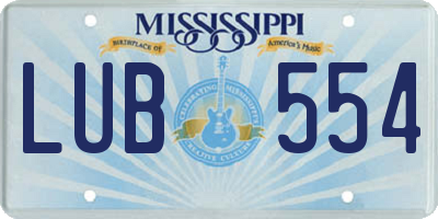 MS license plate LUB554