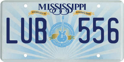 MS license plate LUB556