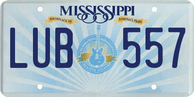 MS license plate LUB557