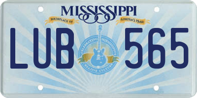 MS license plate LUB565