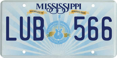 MS license plate LUB566