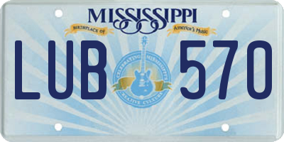 MS license plate LUB570