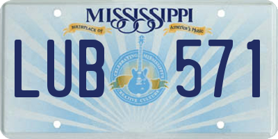 MS license plate LUB571