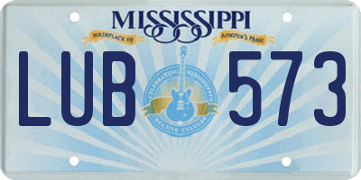 MS license plate LUB573